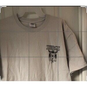 Sturgis Men’s Motorcycle L Shirt Bike Week 2008 S. Dakota Beige Shirt Dbl Sided